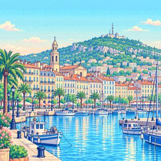 Pixel-art illustration of Toulon