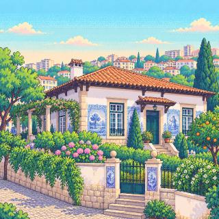 Ilustración en pixel art de Amadora