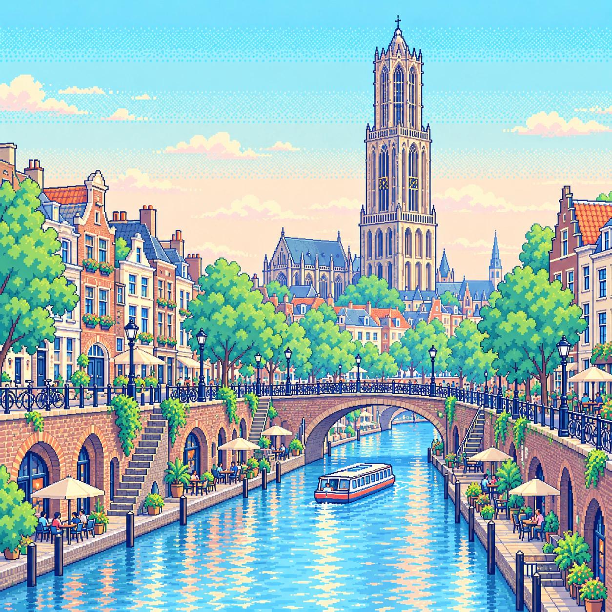 Pixel-art illustration of Utrecht