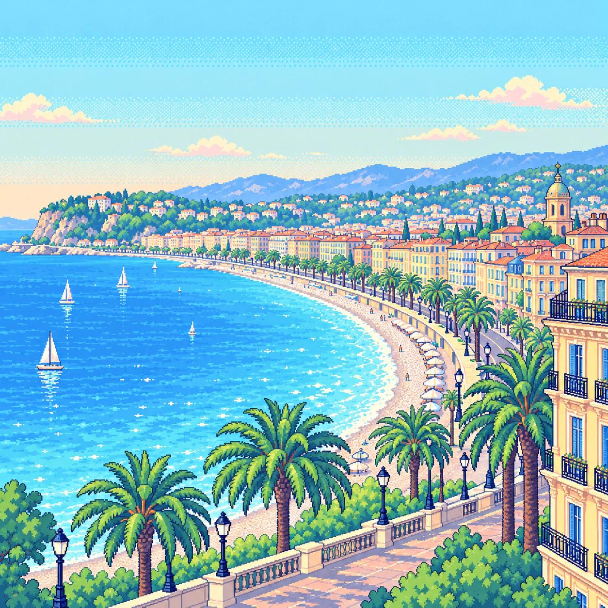 Pixel-art illustration of Nice