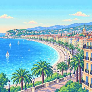 Pixel-art illustration of Nice