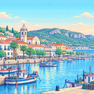 Ilustração em pixel art de Setúbal