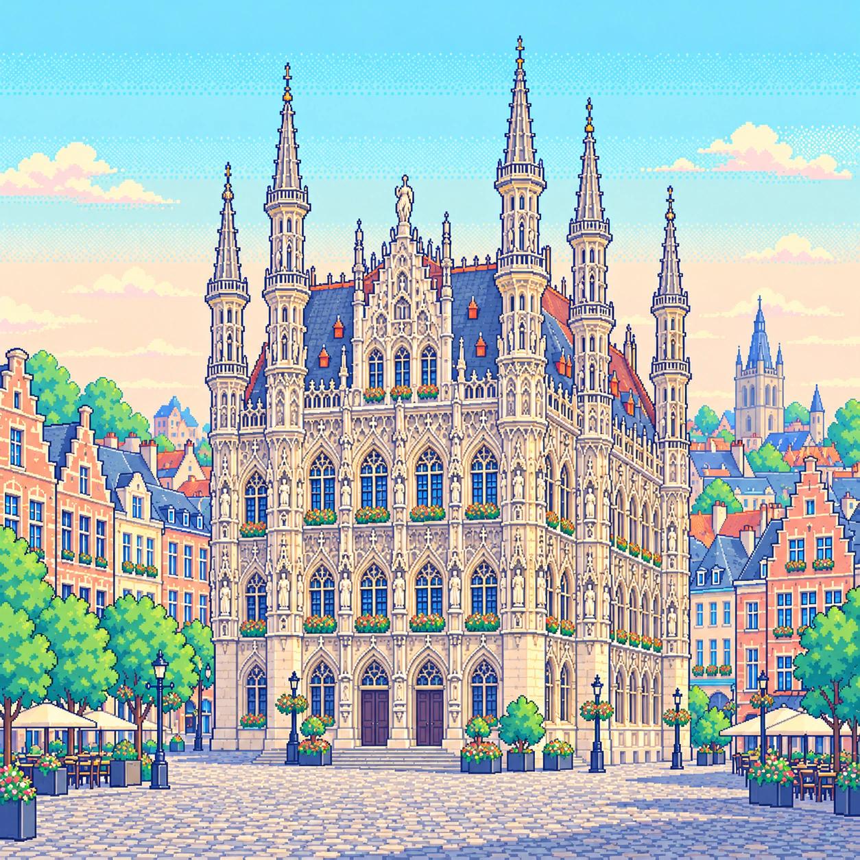Ilustración en pixel art de Lovaina