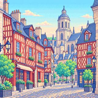 Pixel-art illustration of Rennes