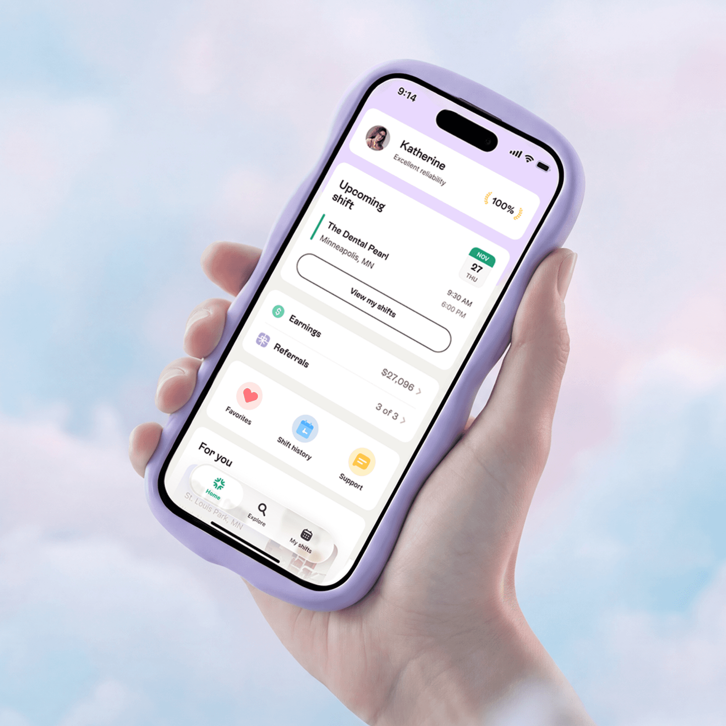 teero mobile app interface