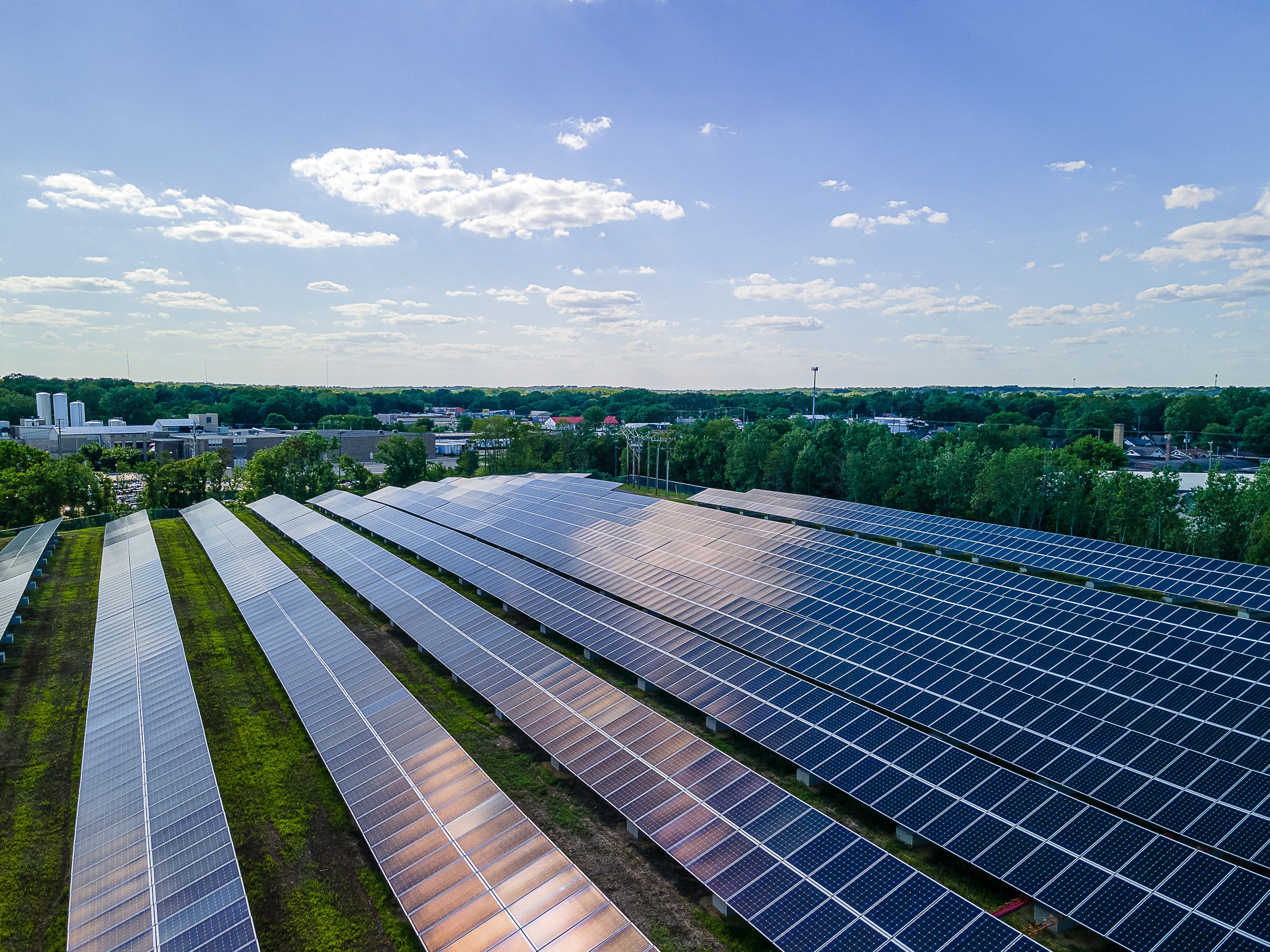 Solar farm in Rockford, Illinois