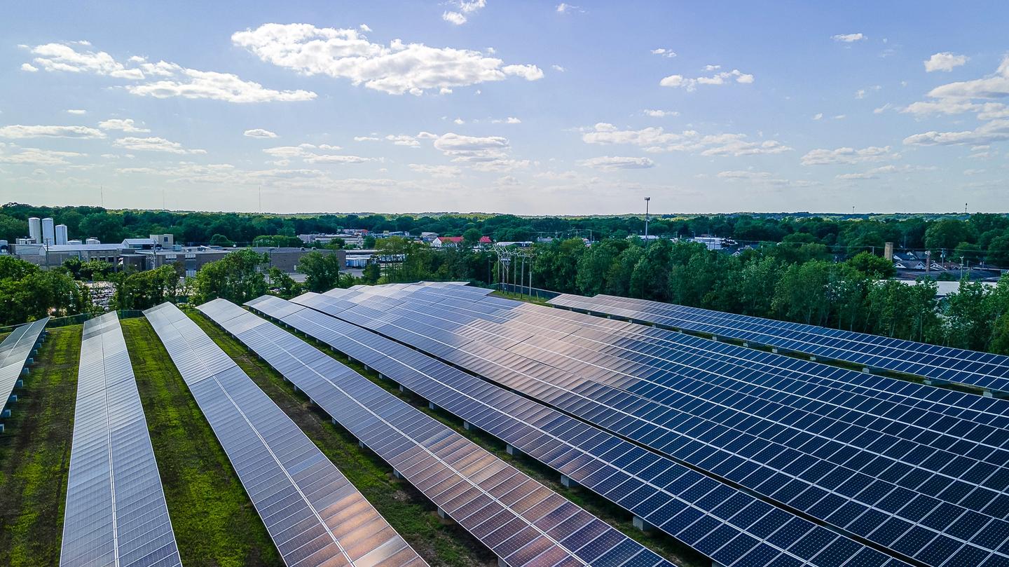 Solar farm in Rockford, Illinois