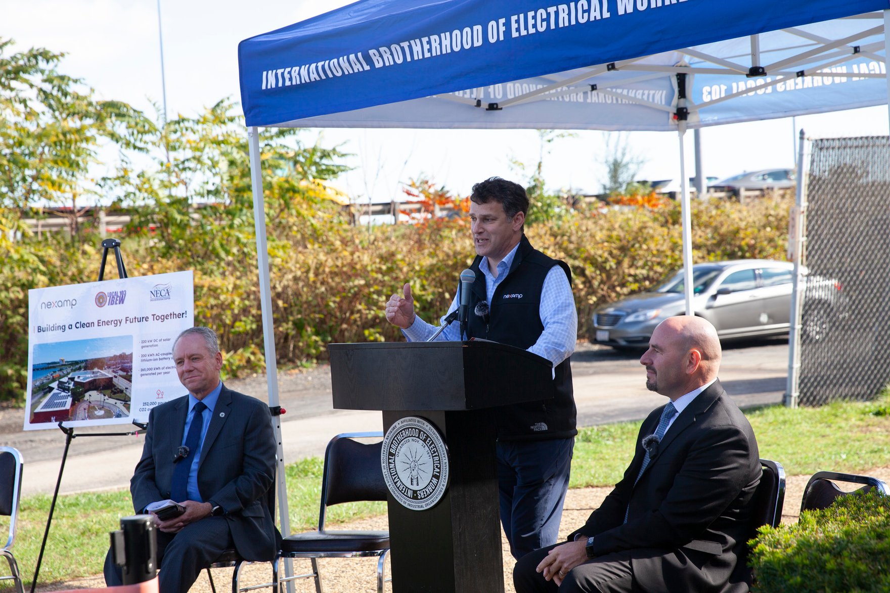 Nexamp CEO Zaid Ashai addresses guests