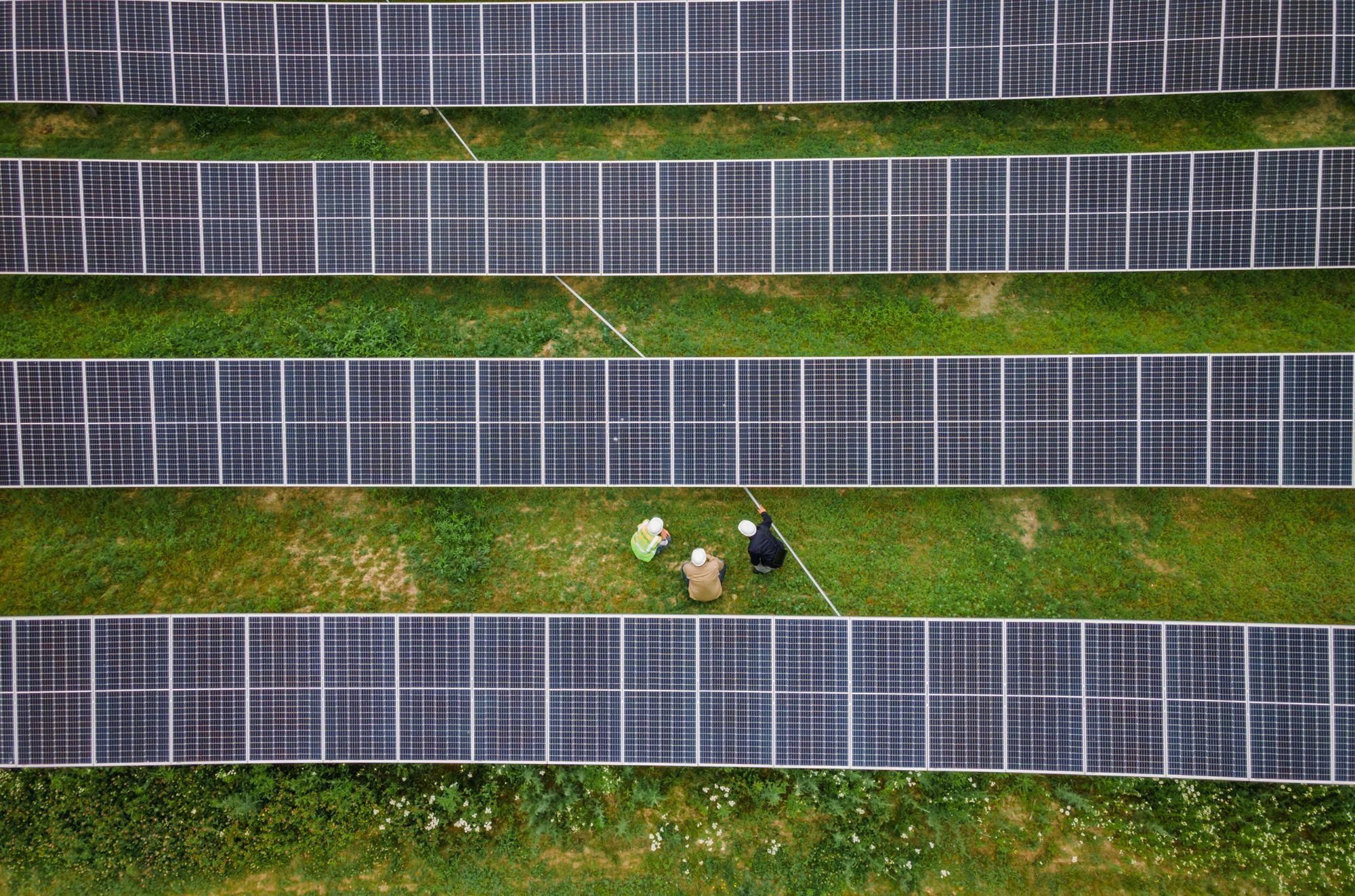 Overhead View of Solar Arrays