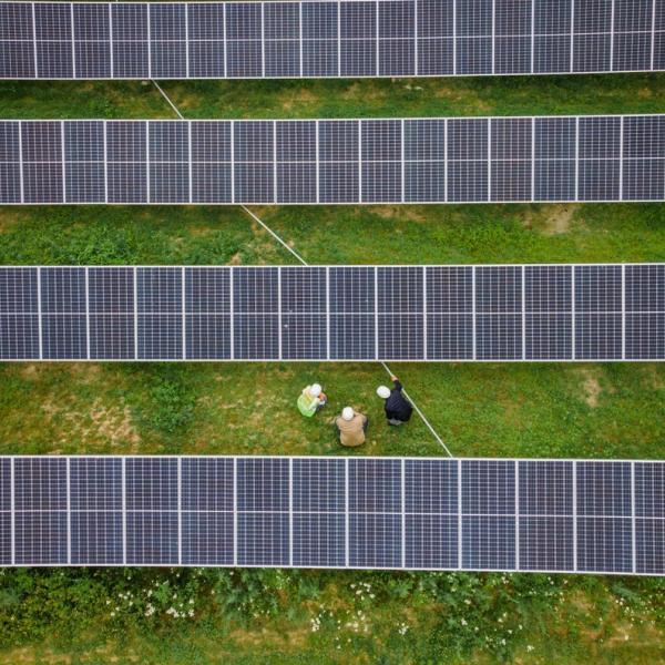 Overhead View of Solar Arrays