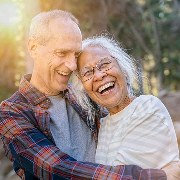 Man and woman hugging