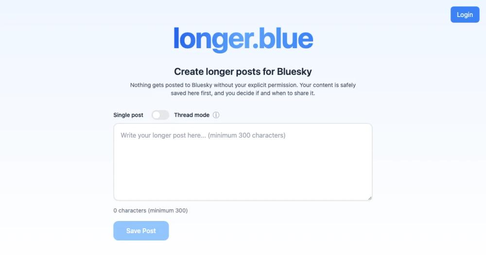 longer.blue: Share longer posts on Bluesky