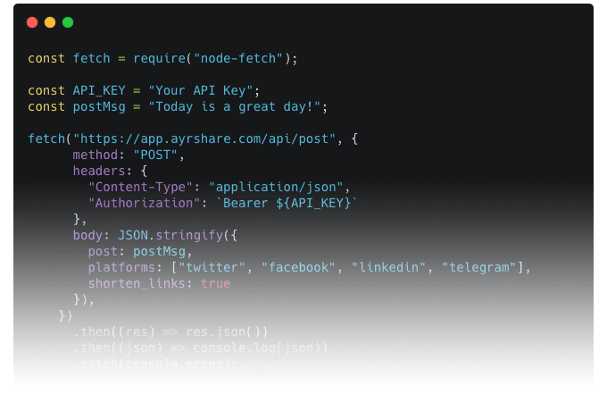 Ayrshare: Social Media APIs for Posting, Scheduling