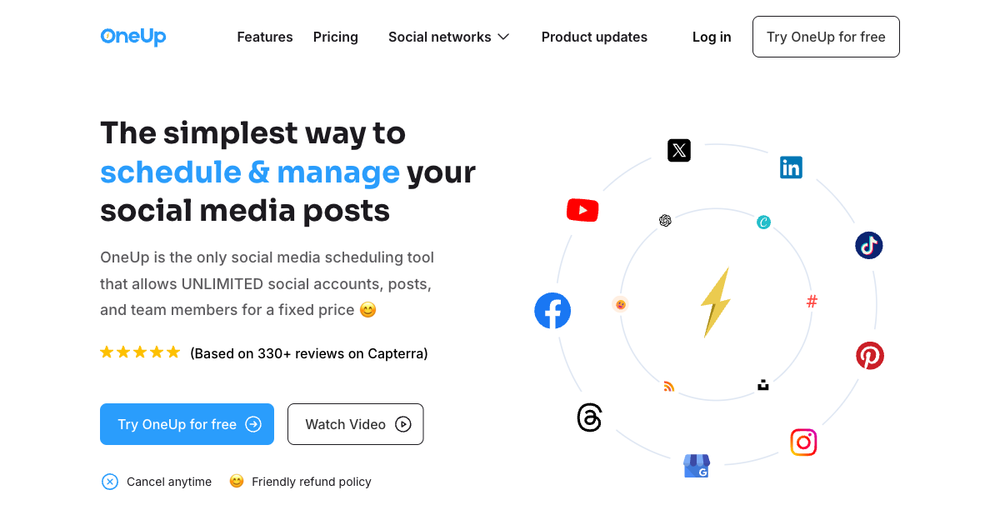 OneUp: Schedule your Bluesky social media posts