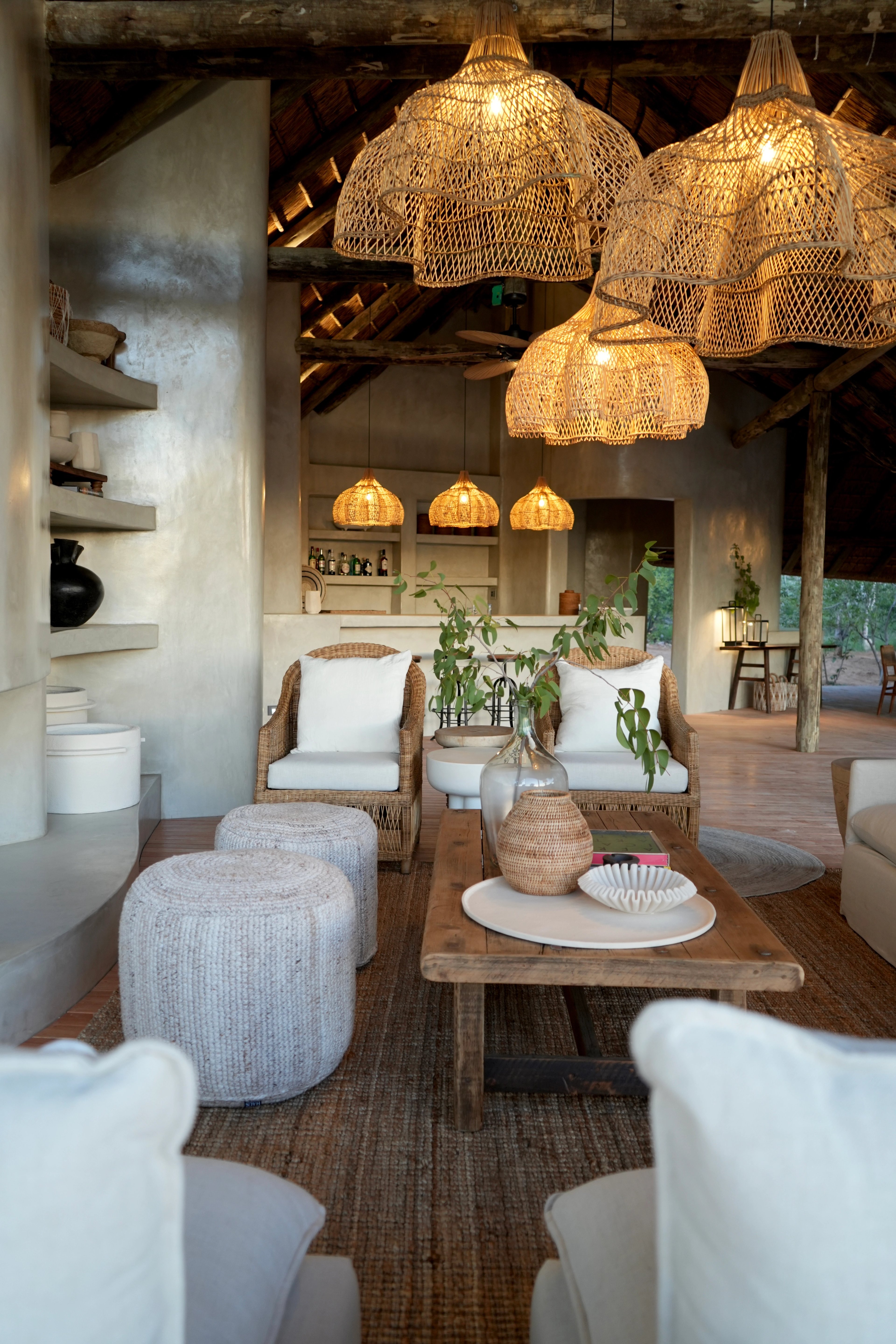 As the sun sinks behind the Mopane woodland and the light softens to gold, the day gathers around the campfire or the cosy fireplace - a nightly ritual at Encounter, where stories are shared and the sounds of the bush settle in for the evening.