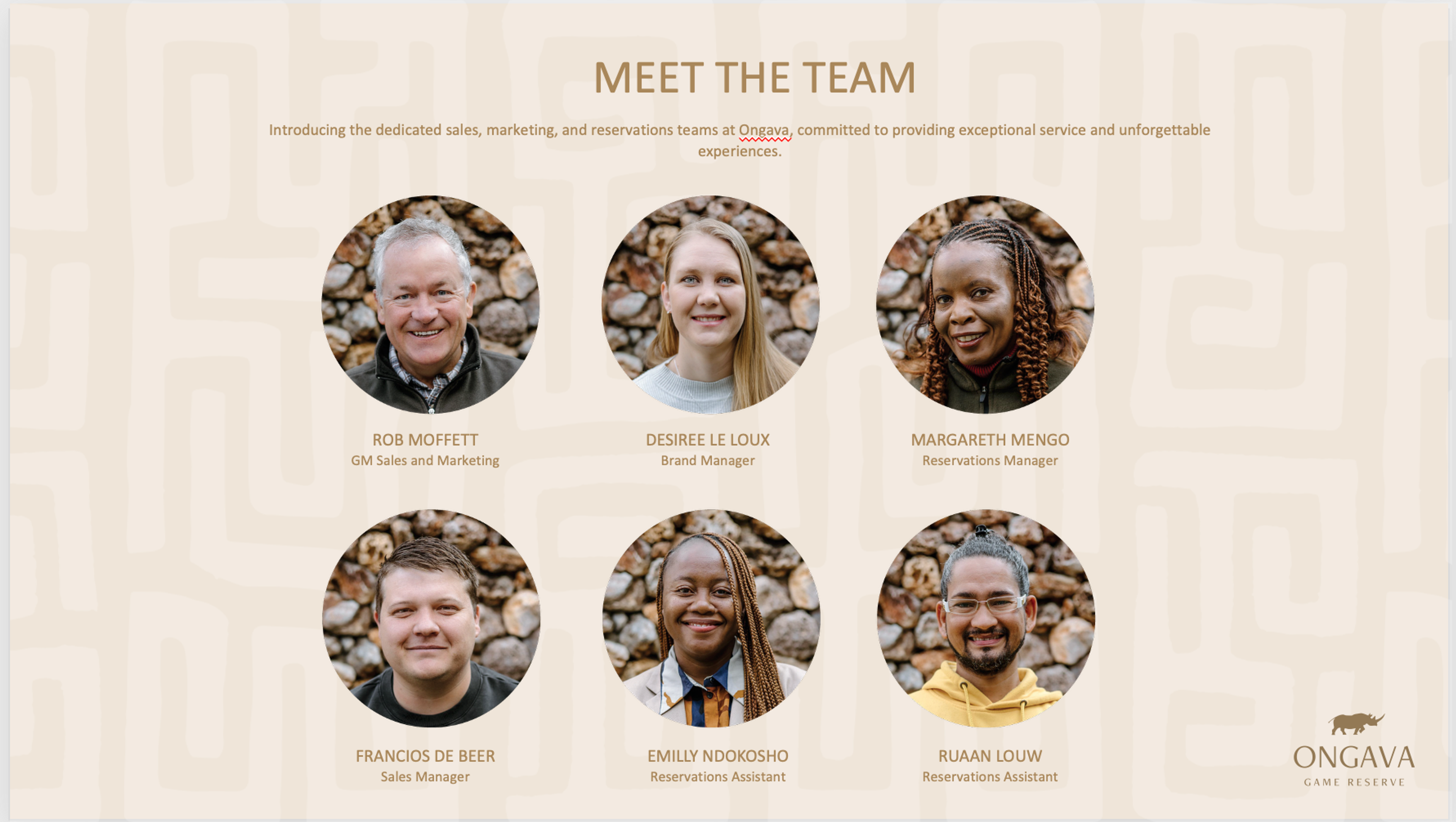 Dynamic Team at Ongava