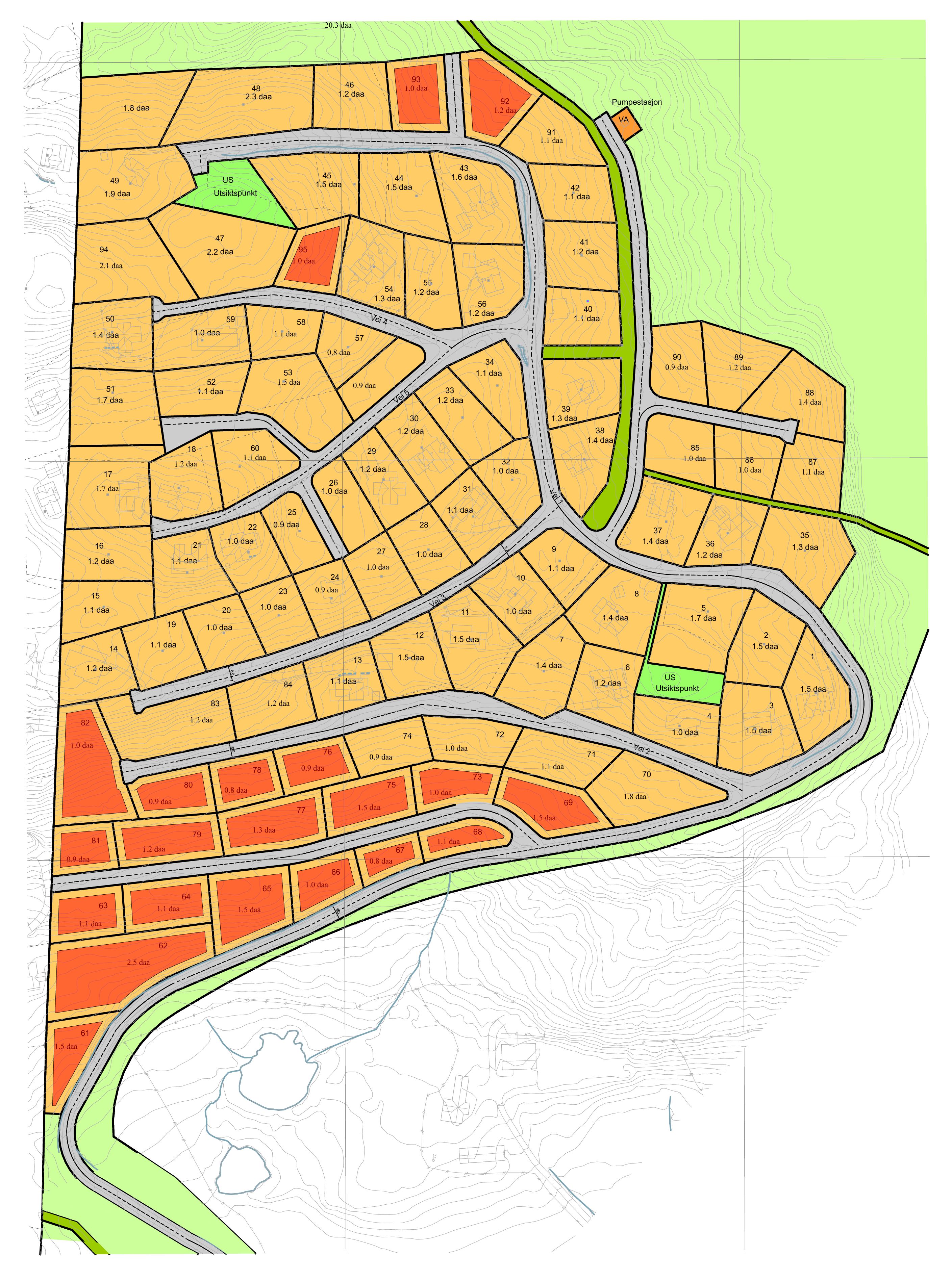 Tomtekart Gamlestølen – Graneistølen