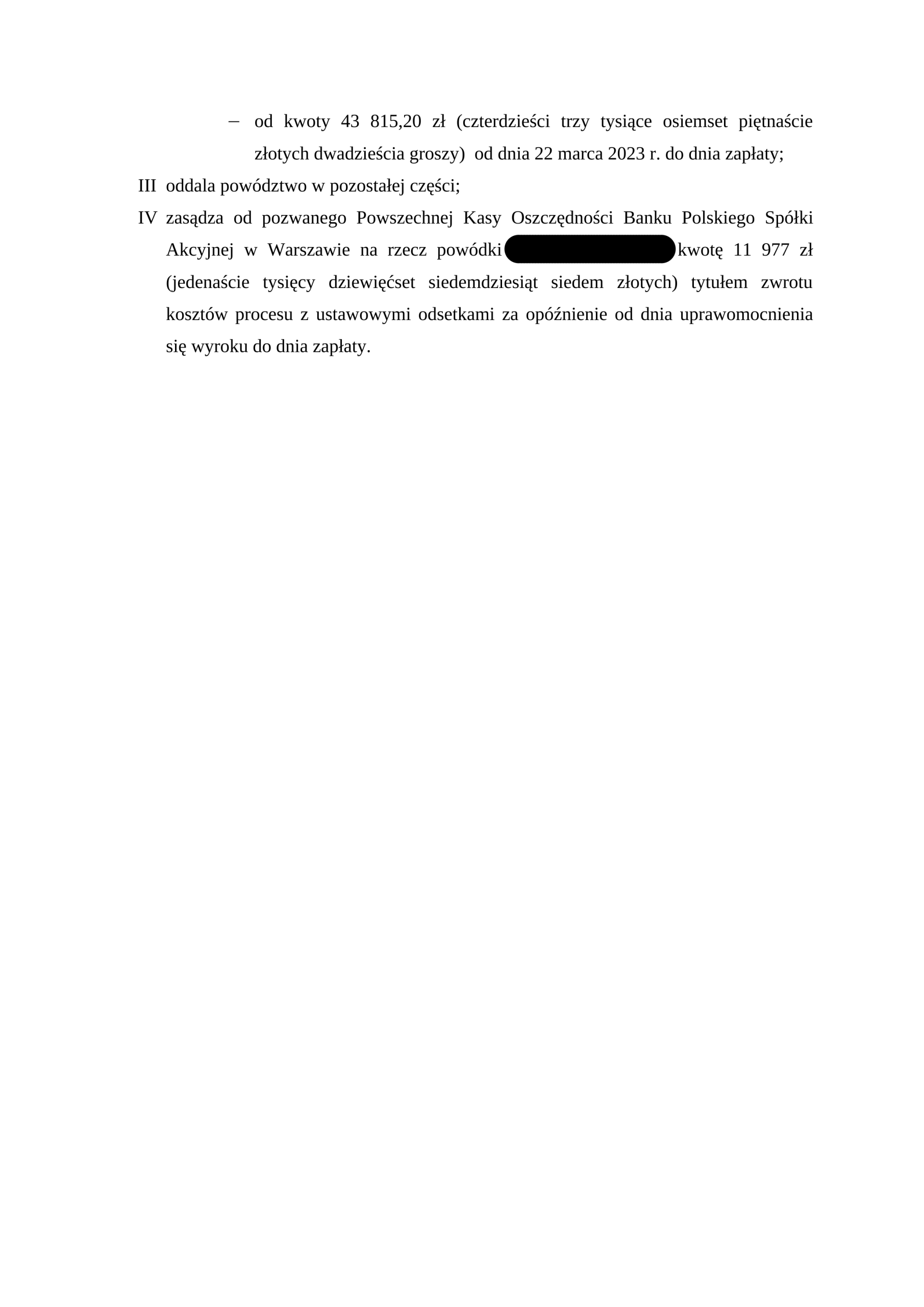 Fragment wyroku w sprawie Pani Izabeli, strona 2