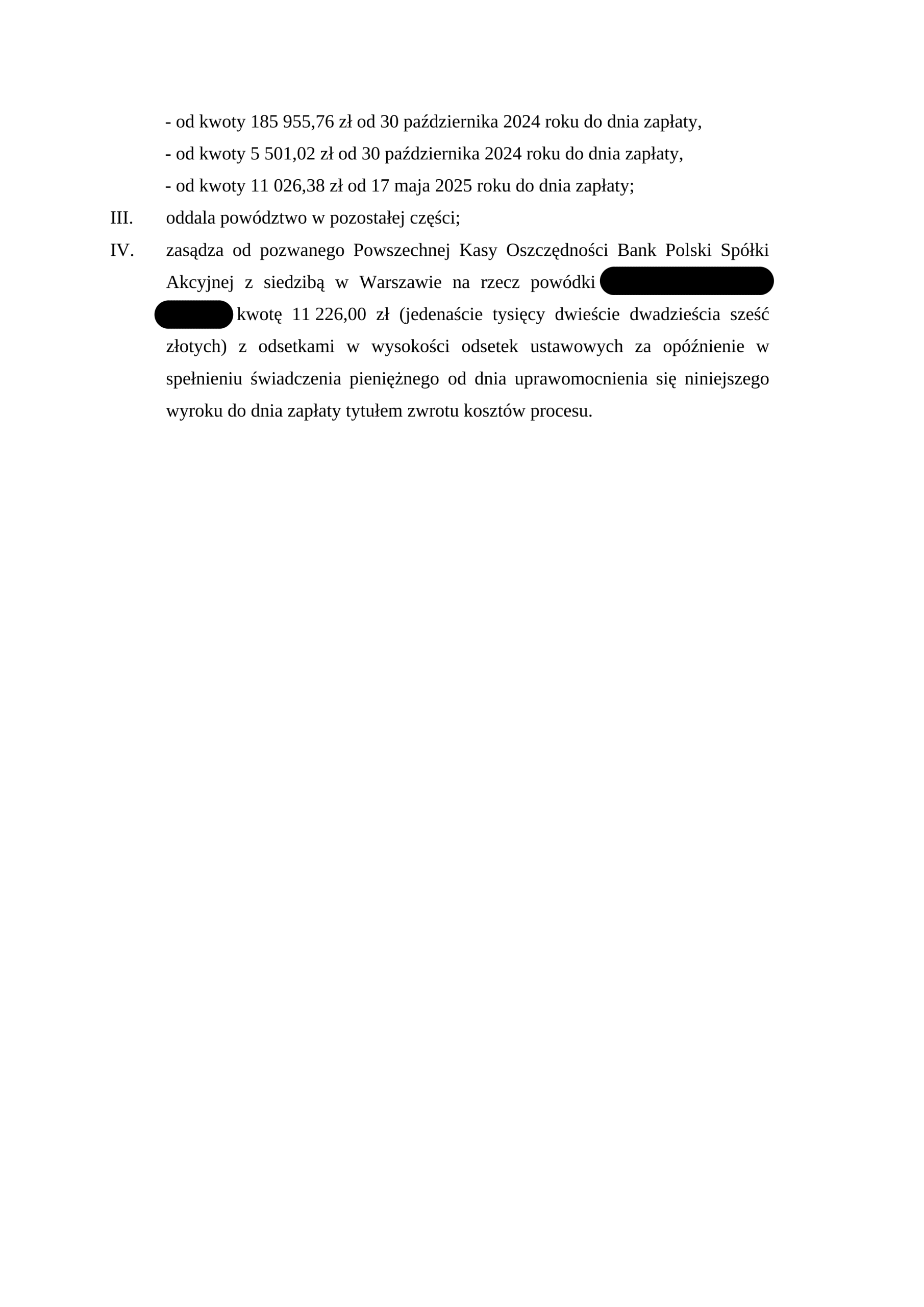 Fragment wyroku w sprawie Pani Małgorzaty, strona 2