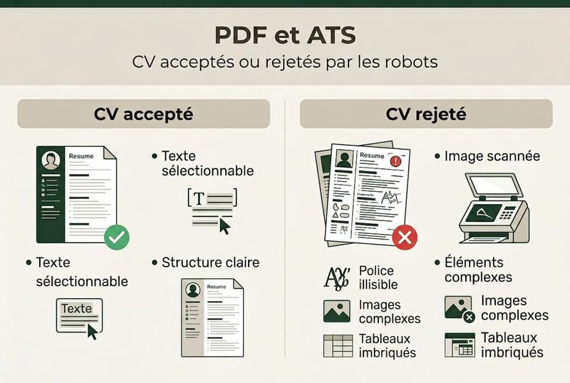 Infographie : votre CV au format PDF est-il lisible par les logiciels de recrutement (ATS) ?