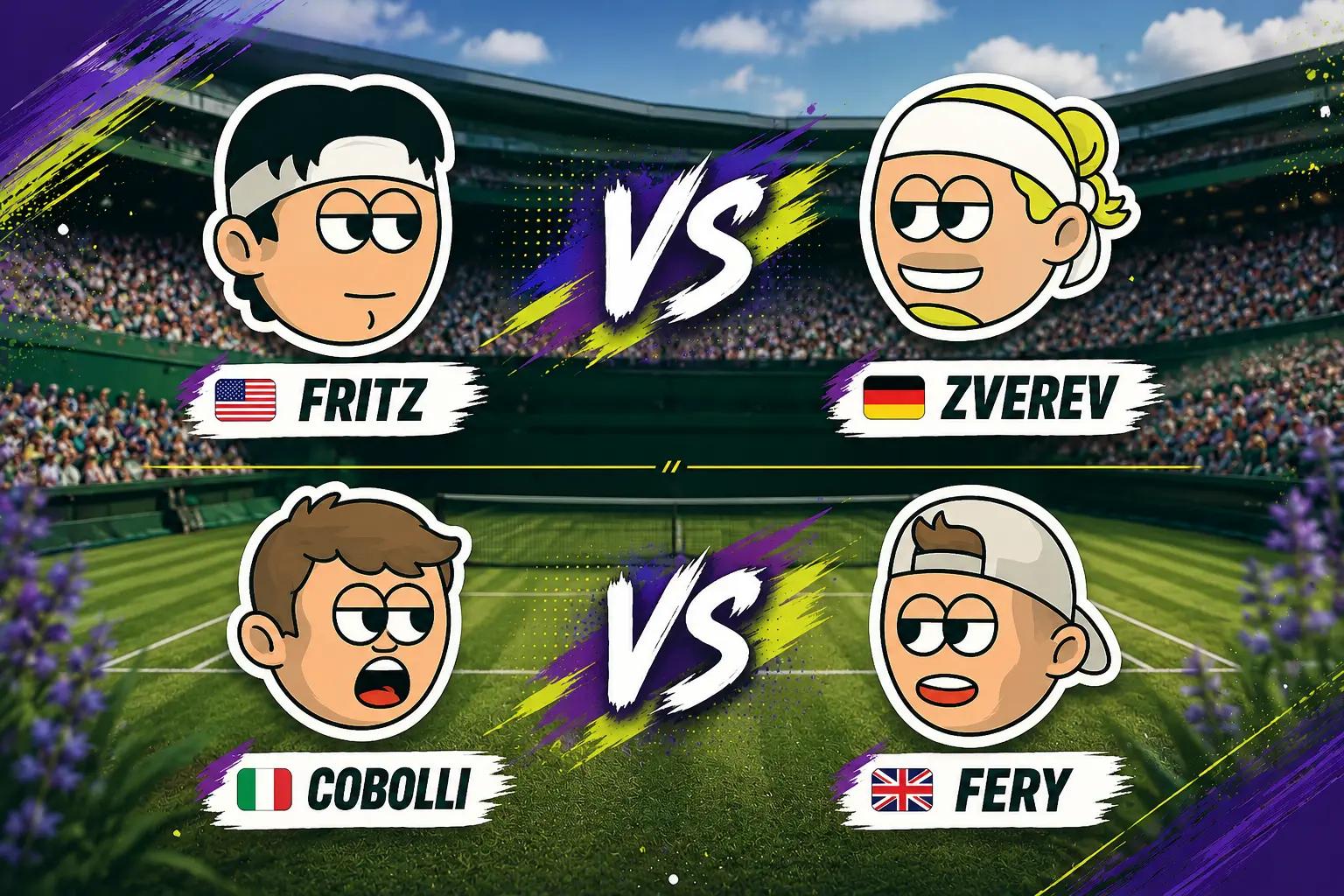 Cobolli-Fery e Fritz-Zverev wimbledon
