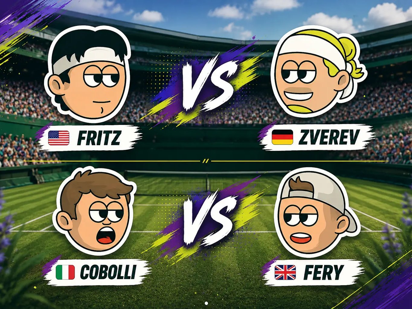 Cobolli-Fery e Fritz-Zverev wimbledon
