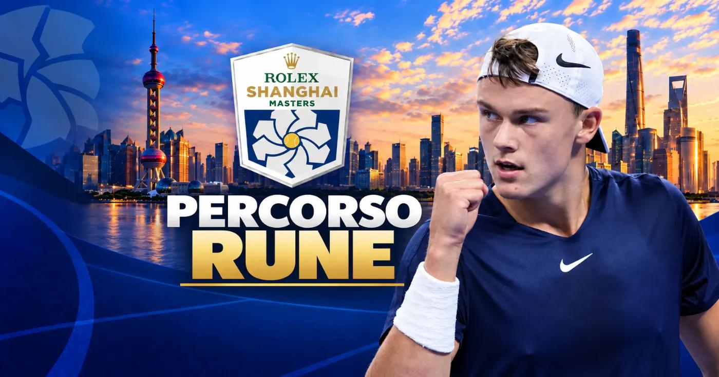 Rune und das Logo des Masters 1000 von Shanghai