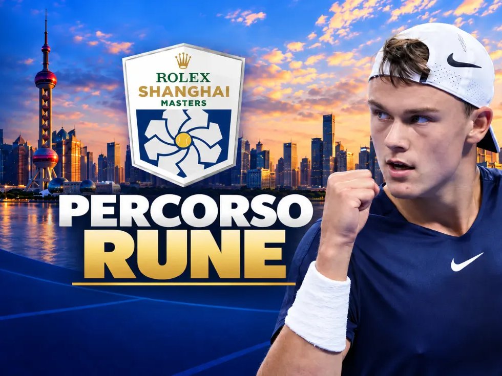 Rune and the Shanghai Masters 1000 logo