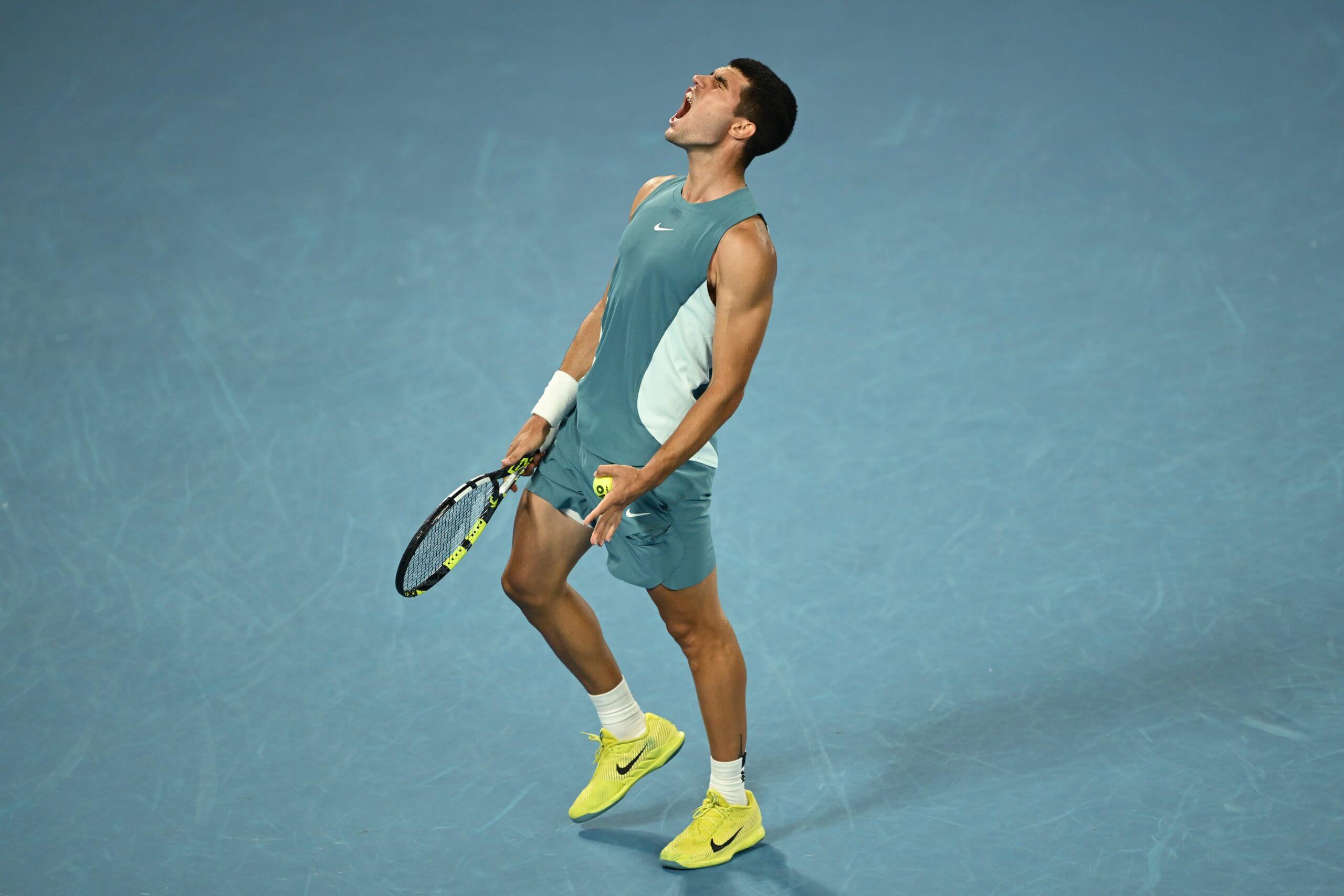 Der Schrei von Alcaraz. by Hannah Peters / Getty Images