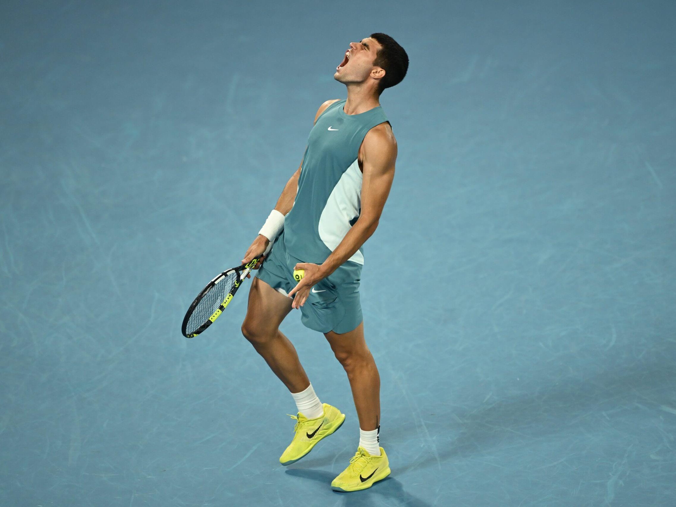 Der Schrei von Alcaraz. by Hannah Peters / Getty Images