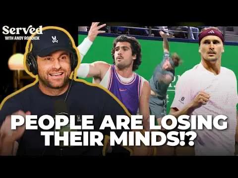 screen della puntata di Served with Andy Roddick dove parla di Sinner