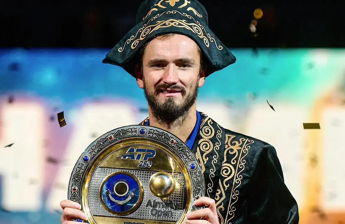 Medvedev with the Almaty Open trophy