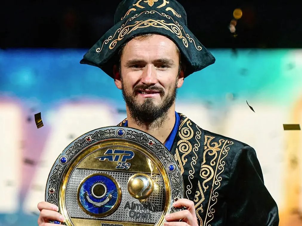 Medvedev with the Almaty Open trophy