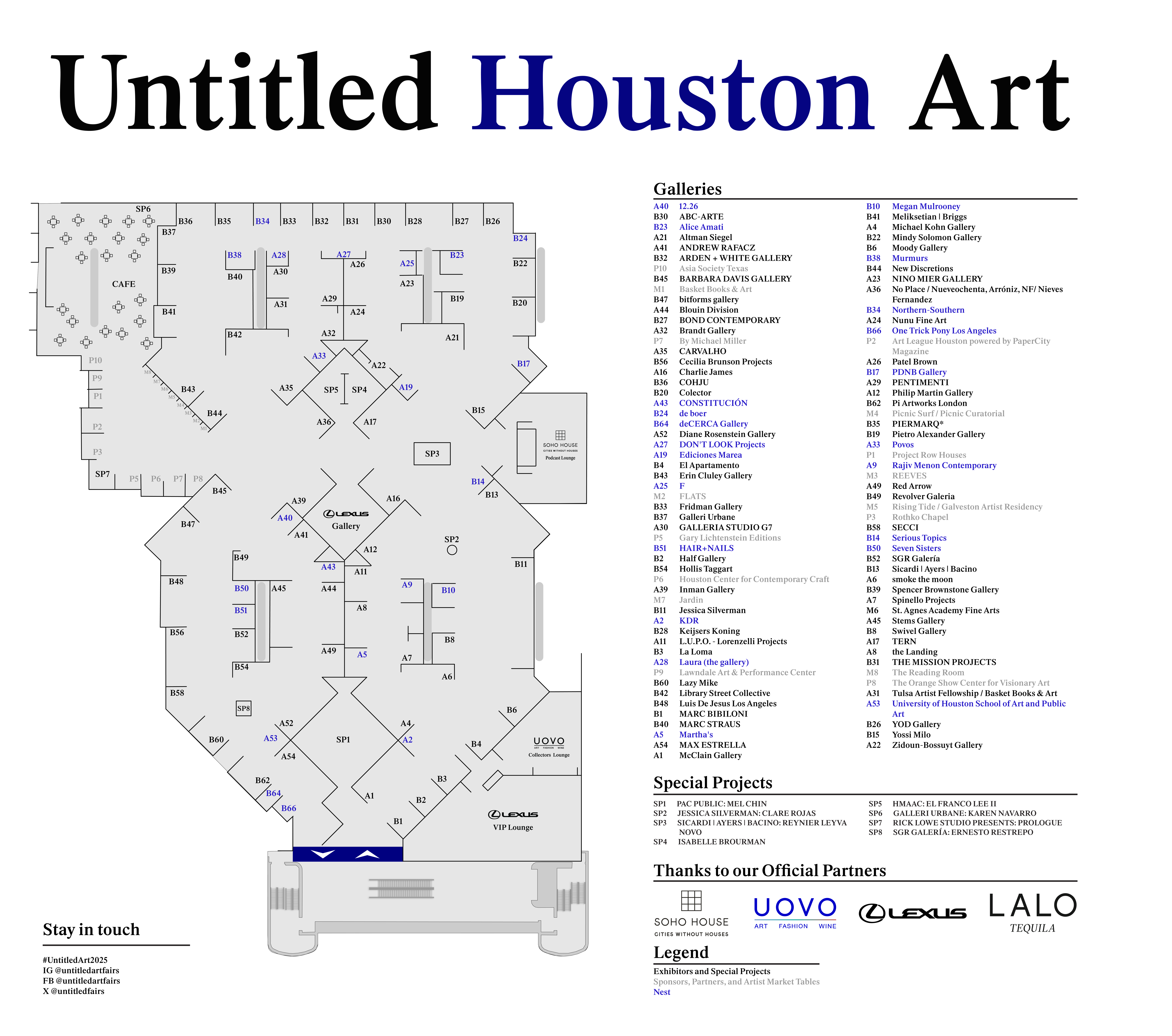 image of a map of the Untitled Art Fair outlining where each booth is