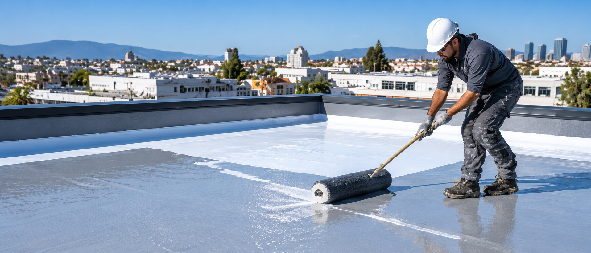 Applicazione di un sistema impermeabilizzante liquido durante il risanamento di una copertura esistente