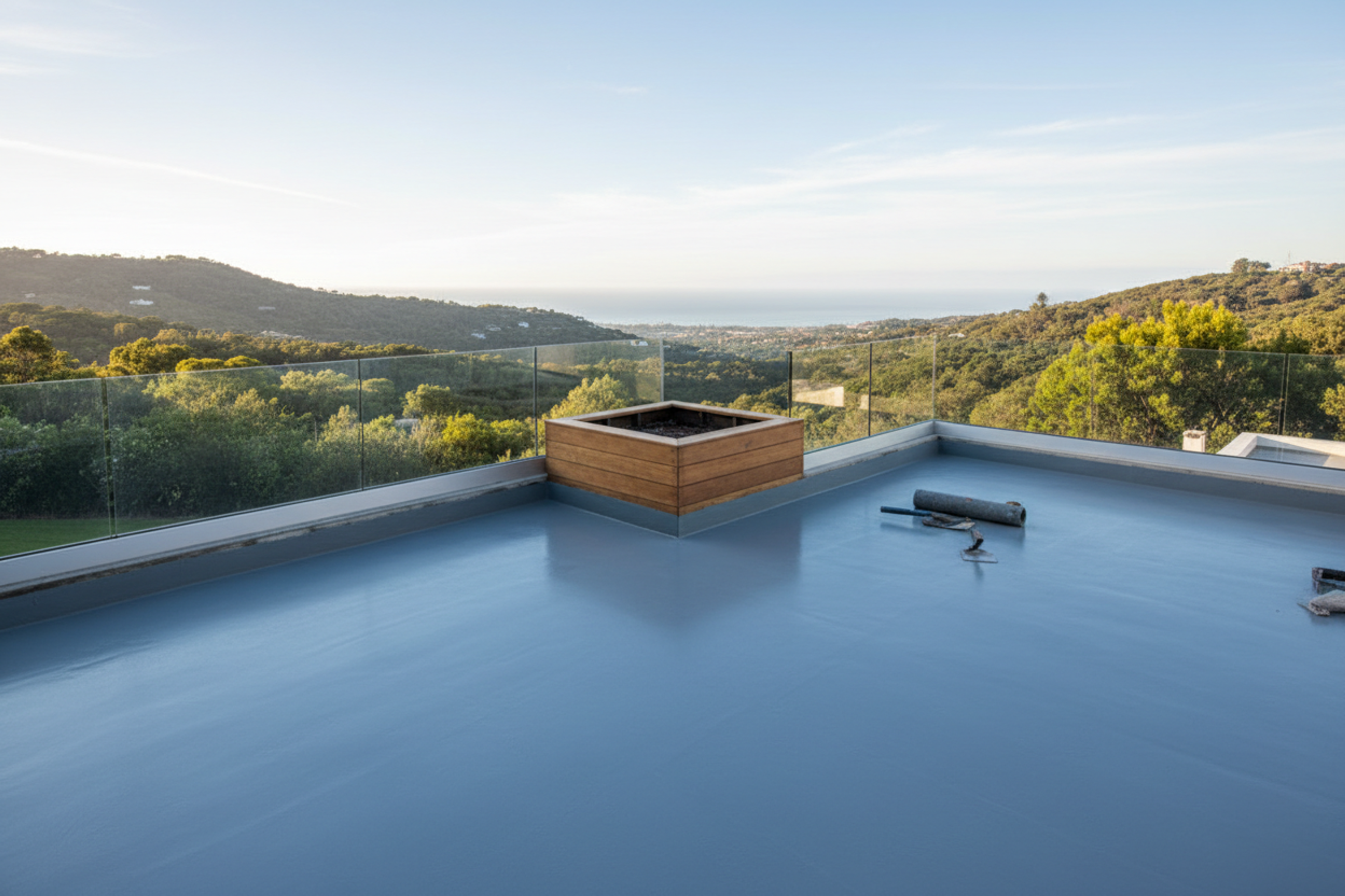 Terrazza impermeabilizzata affacciata sul paesaggio