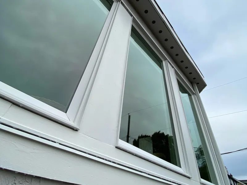 Crystal clear exterior windows after professional cleaning by Winning Window Cleaning on a Victoria BC home