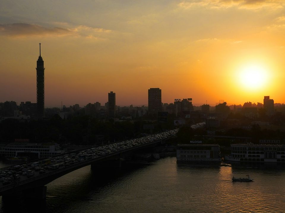 Sunset over the Nile and the Cairo Tower