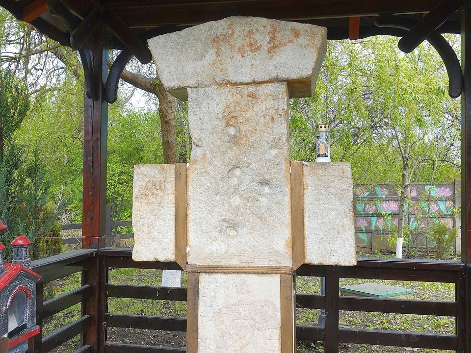 A stone pavilion at Ghighiu Monastery