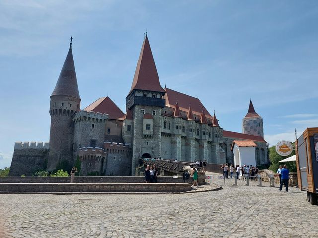 Corvin Castle in Hunedoara, seen from the entrance