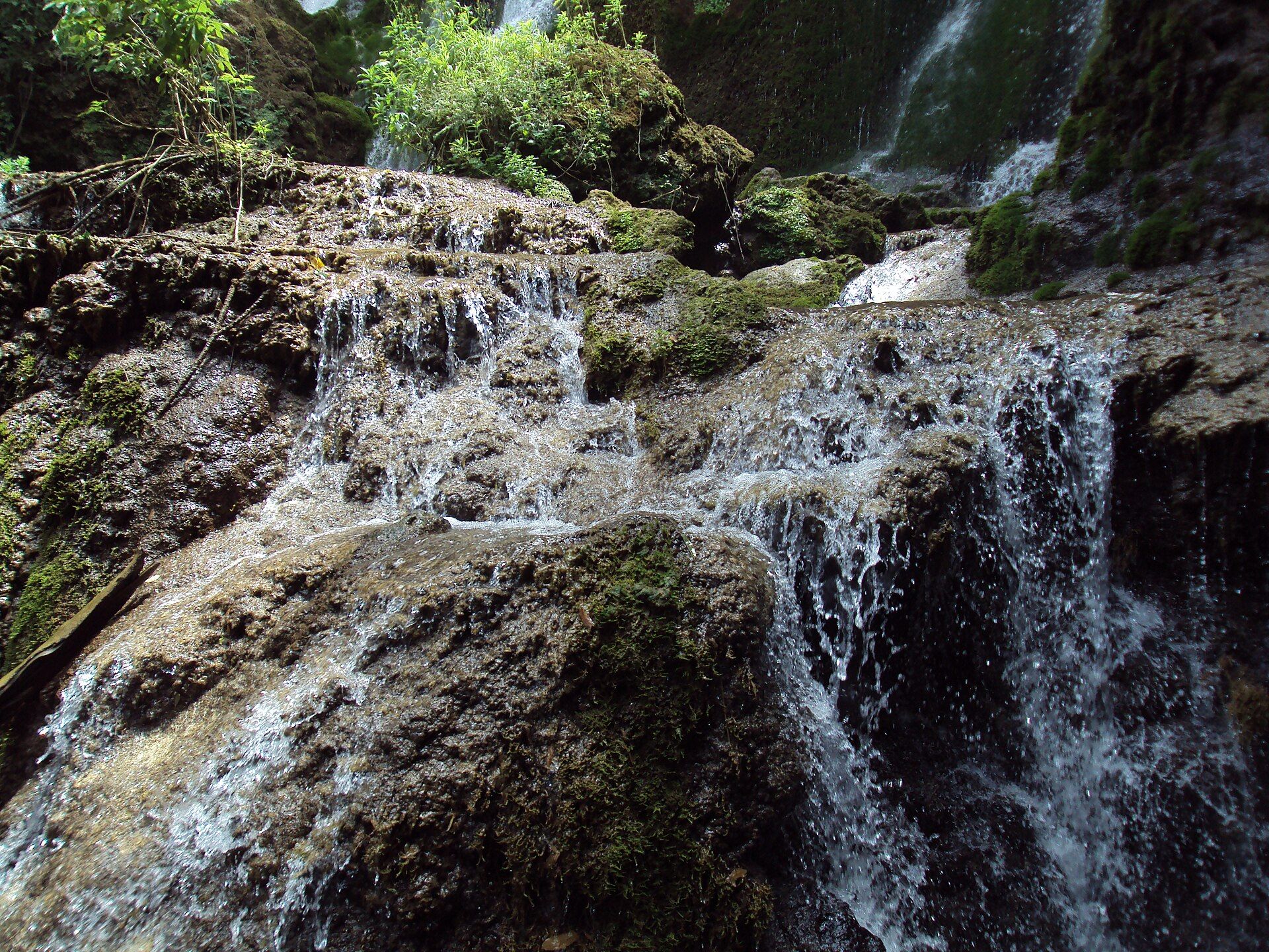 The Krushuna waterfalls over the rocks