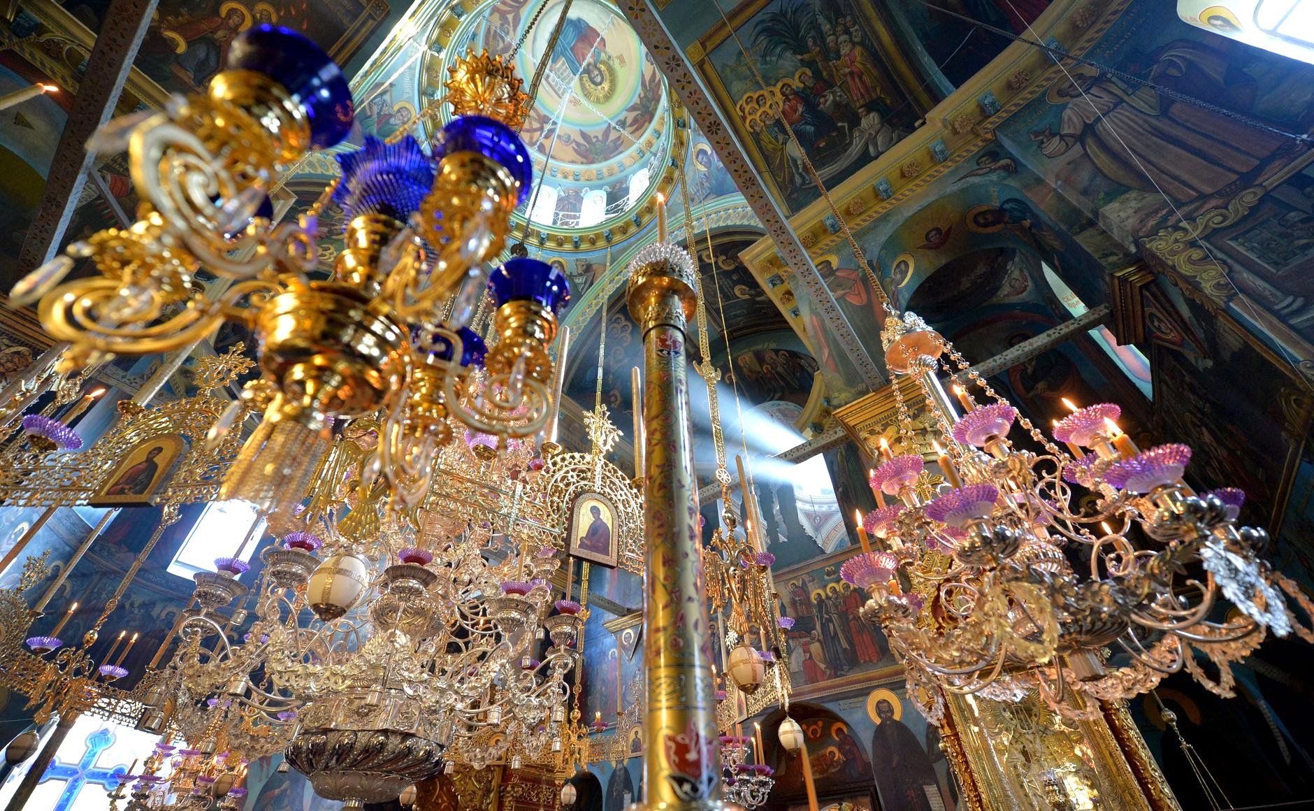 Inside the church of St Panteleimon Monastery