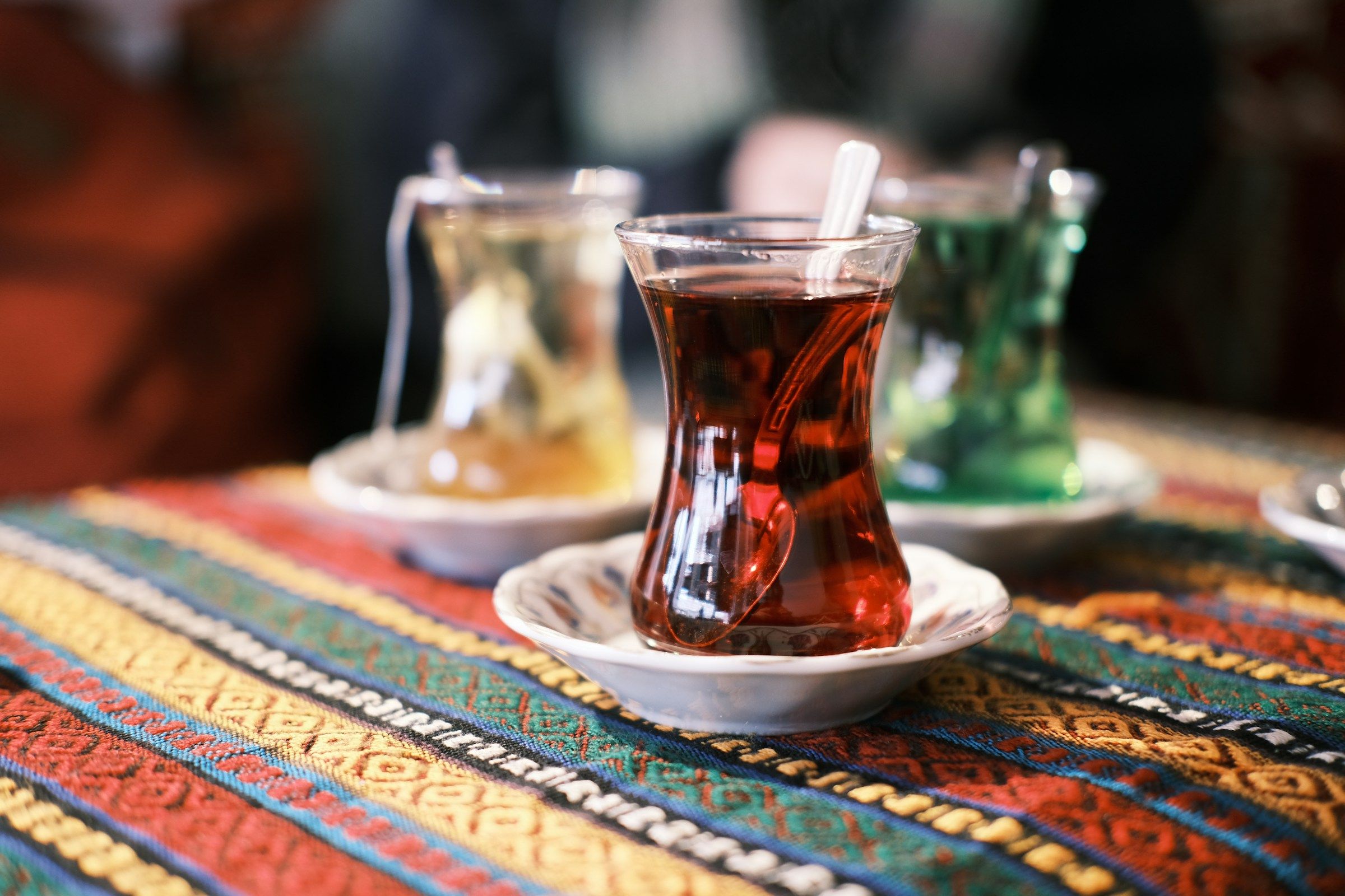 Turkish tea in a tulip glass