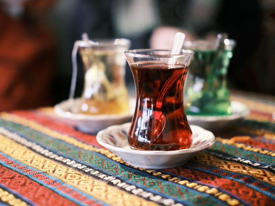 Turkish tea in a tulip glass