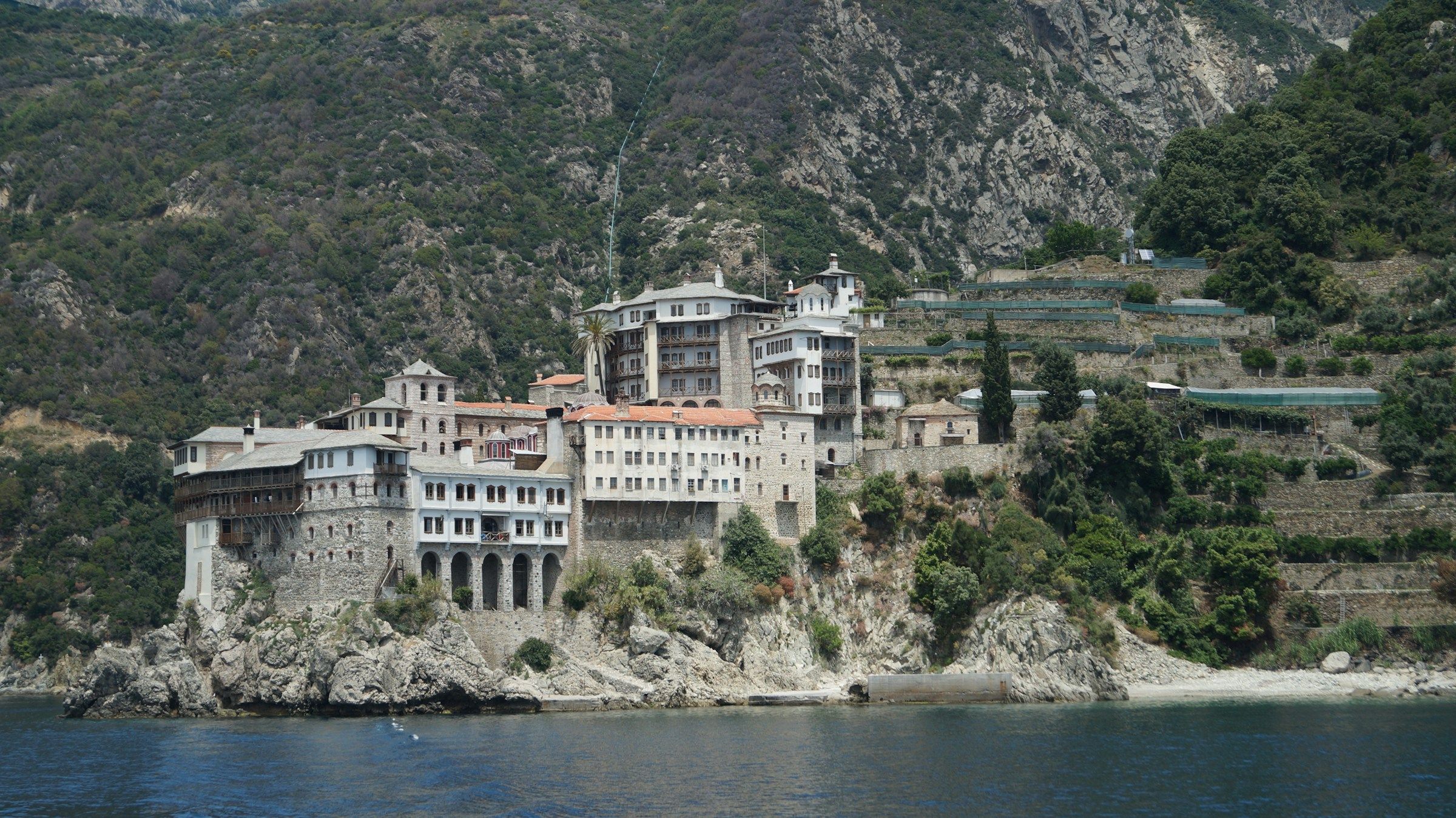 Grigoriou Monastery on the shore of Mount Athos