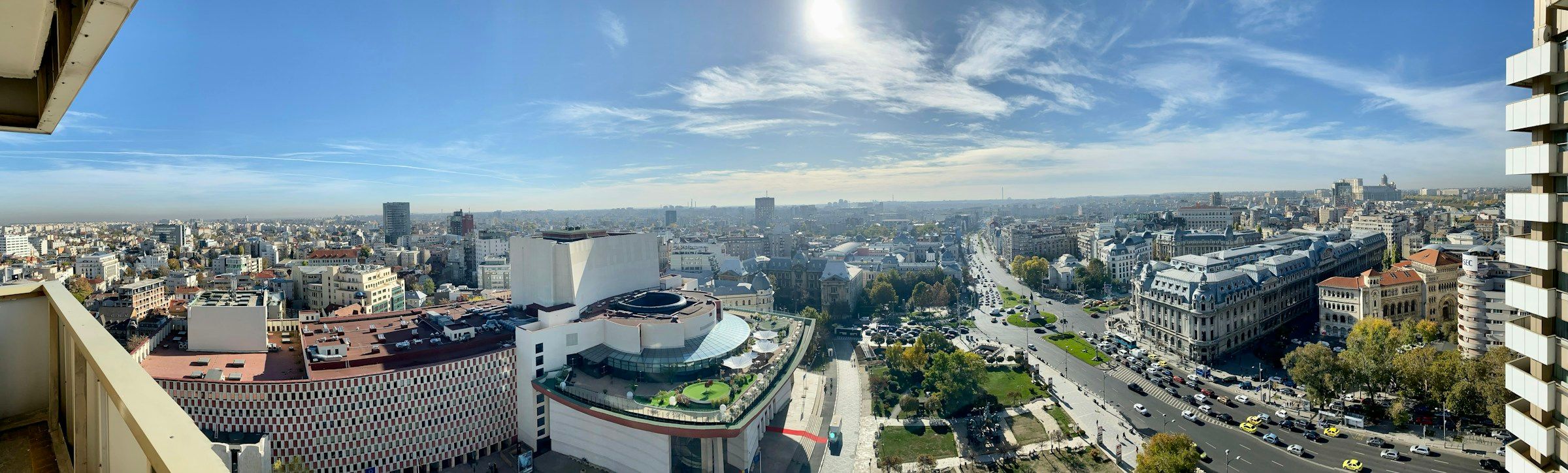 The National Theatre and the Bucharest skyline
