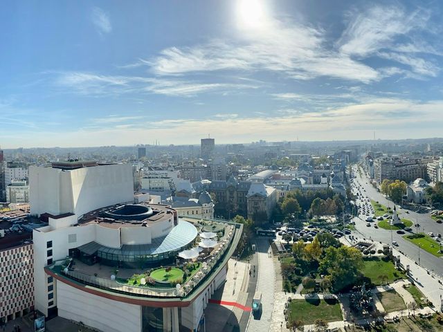 The National Theatre and the Bucharest skyline