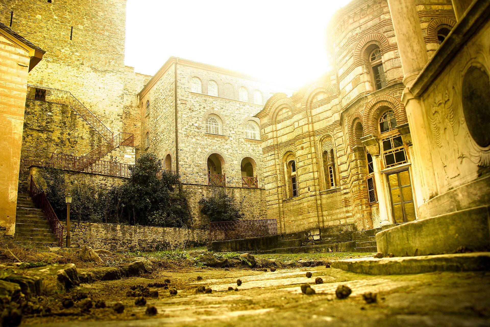 The courtyard of Hilandar Monastery