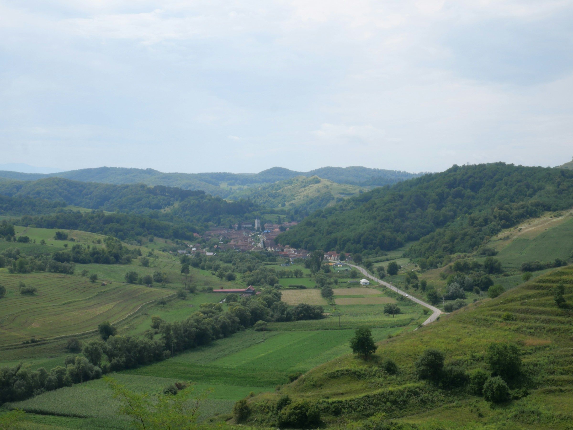 Green hills around the village of Richiș, Transylvania
