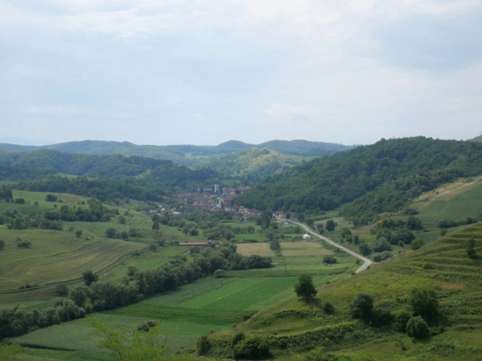 Green hills around the village of Richiș, Transylvania